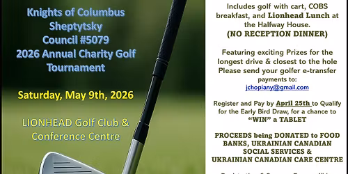 2026 KofC Sheptytsky Charity Golf Tournament