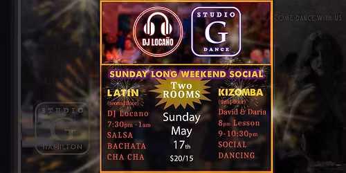 SUNDAY LATIN + KIZOMBA Social Feat DJ Locano and David Espinosa