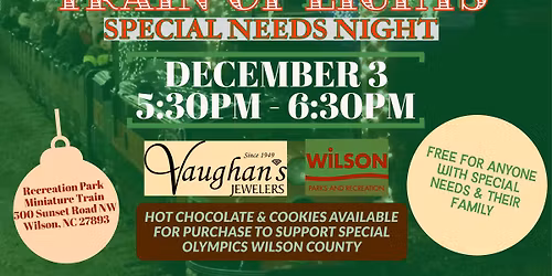 Vaughans Jewelers Train of Lights Special Needs Night