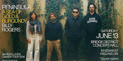 Sin Resoluci\u00f3n Canada Tour @ Bridge District Concert Hall with Peninsula - SGB - Billy Rogers