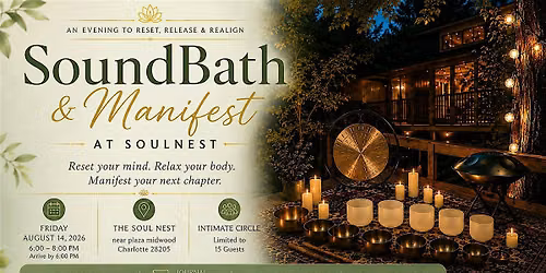 Charlotte - Soundbath and Manifest at SoulNest- Reset, Release & Realign