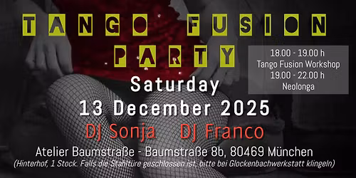 13.12 TangoFusion Party & Workshop DJ Sonja + DJ Franco