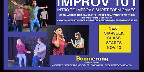 SIX WEEK INTRO TO IMPROV CLASS! Thursdays 5:30 - 7:30 p.m.