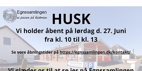 L\u00f8rdags\u00e5bent d. 27. Juni fra 10 til 13