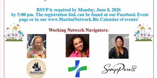Martini Network Hosted By Conchy Joe's & Sponsored By Bridges to Wellness