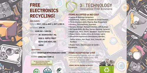FREE RECYCLING EVENT #KentWA #SeattleWA #ThingstoDoSeattle #RecyclingMatters
