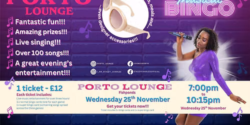 Midweek Musical Bingo at Porto Lounge (Fishponds, Bristol) - Wednesday 25th November 7pm
