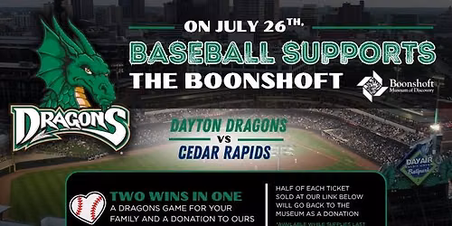 Join the Boonshoft at Dayton Dragons!