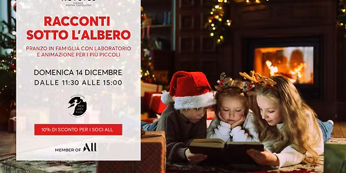 Racconti sotto l\u2019Albero \u2013 pranzo in famiglia con laboratorio e animazione per i pi\u00f9 piccoli