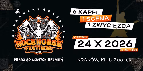 Rockhouse Festiwal Vol.6 2026 | Krak\u00f3w, Klub \u017baczek