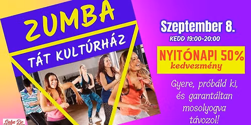 ZUMBA T\u00e1ton Szept.8.-t\u00f3l \u2013AKCI\u00d3K\u2705 h\u0171s\u00e9ges \u00e9s \u00faj r\u00e9sztvev\u0151knek\u261d\ufe0f T\u00e1nc\ud83d\udc83& Edz\u00e9s \ud83d\udcaaJ\u00f3 Hangulatban! 