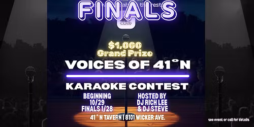 FINALS: Voices of 41\u02daN - Karaoke Contest - Karaoke is now on Wednesdays