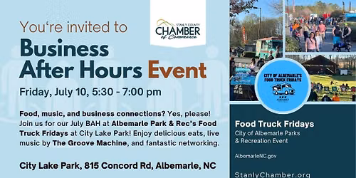July Business After Hours - Food Truck Friday | City Lake Park