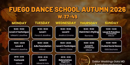 OPEN HOUSE WEEK 36 - AUTUMN SEMESTER