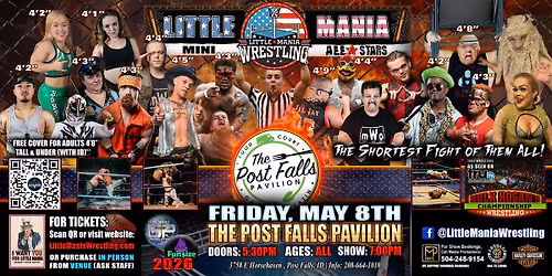 Post Falls, ID - Little Mania Mini Wrestling @ The Post Falls Pavilion