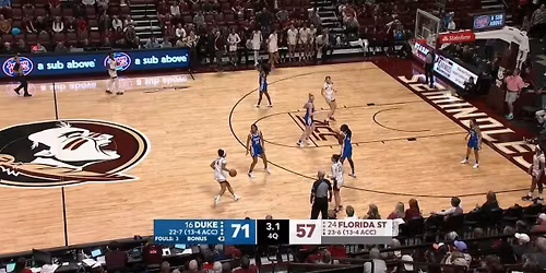 Florida State Seminoles at Duke Blue Devils Womens Basketball