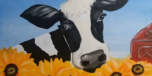 Come join us for this Cow and Sunflower paint and sip painting event
