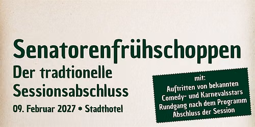 Senatorenfr\u00fchschoppen am Karnevalsdienstag