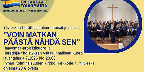 "Voin matkan p\u00e4\u00e4st\u00e4 n\u00e4hd\u00e4 sen"