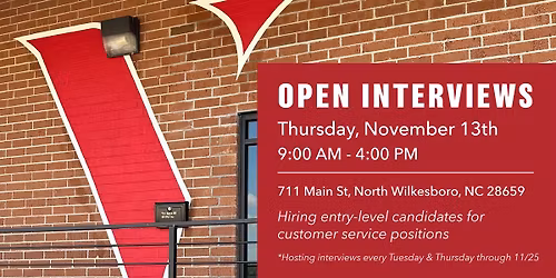 OPEN INTERVIEWS in North Wilkesboro, NC