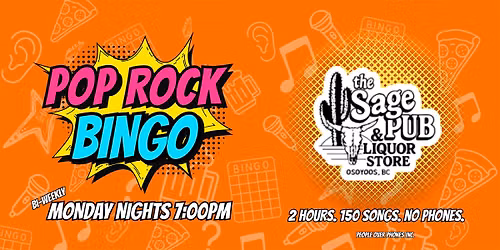 Osoyoos - POP ROCK Musical Bingo Monday @ The Sage Pub (B-Weekly)