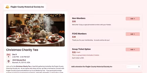 CHRISTMAS CHARITY TEA