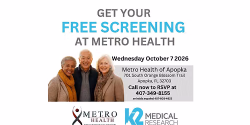 Free Memory Screening for Seniors at Metro Health of Apopka