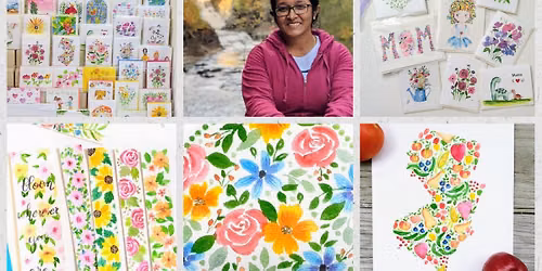 8-week spring watercolor floral class