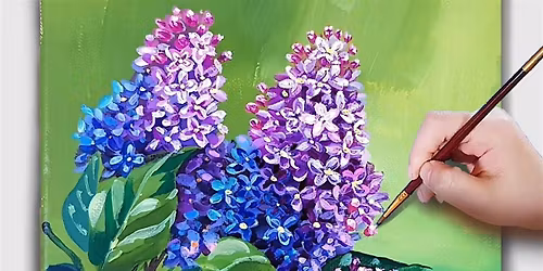 Lilacs in Bloom Acrylic Painting | Brenda Dwyer, instructor