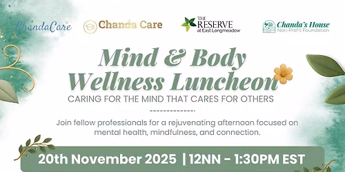 Mind & Body Wellness luncheon for Professionals-THE reserve at East Longmeadow