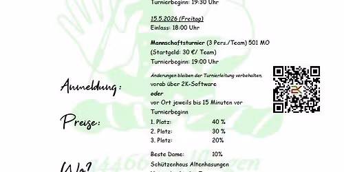 Dartturnier Chr. Himmelfahrt 2026