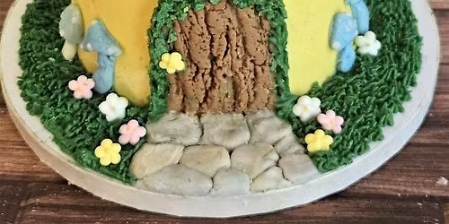 Buttercream Mushroom Fairy House Cake!