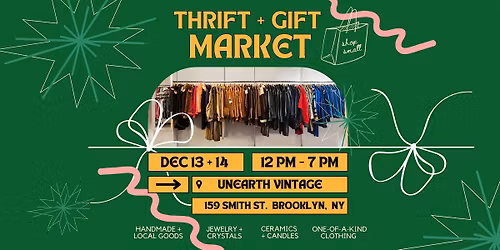 Thrift and Gift Market - Vintage Pop Up Shop Holiday Market in Brooklyn
