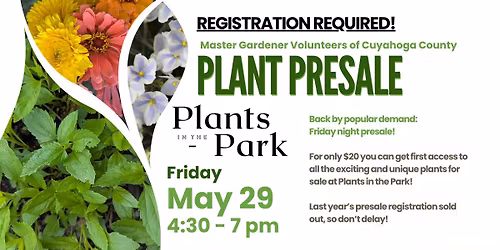 FRIDAY PRESALE: Plants in the Park - MGVCC plant sale