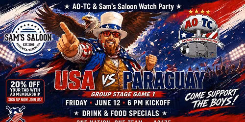 Group Stage Game 1: USA vs Paraguay Watch Party