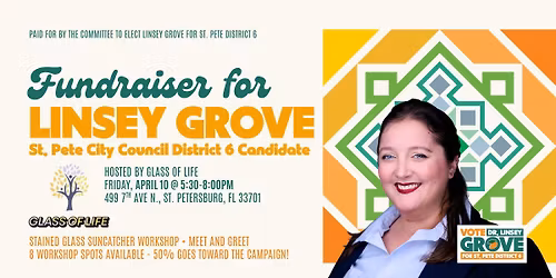 Stained Glass Workshop Fundraiser for Linsey Grove at Glass of Life