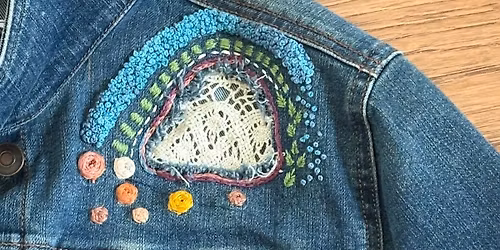 6-7-26 Jean Jacket Embroidery Class with Melissa Ustik at Extending Grace