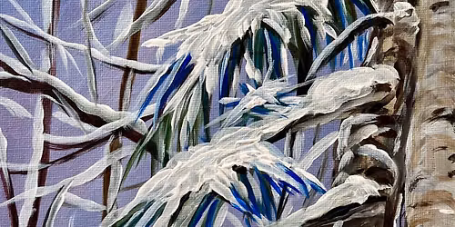 One-Brush Winter Magic: Expressive Acrylic Snow Scwne