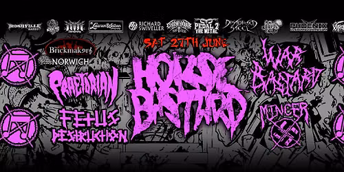 Horsebastard, Praetorian, War Bastard, Mincer, Fetus Destruction. \u00a38 PRESALE ENDS 26TH