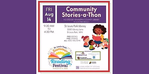 Community Stories-a-Thon - St. Louis Park Summer Reading Festival