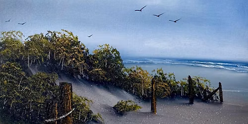 Group Painting Class for Beginners - Blue Sky Seascape on 8-22-26 at 6pm