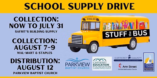 Stuff the Bus School Supply Drive & Distribution