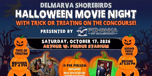 Shorebirds Halloween Movie Night presented by Pohanka of Salisbury