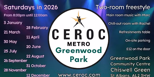 Greenwood Park Freestyle on Saturday 28 November