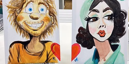 Couple's Caricatures Sip & Paint Date Night