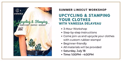 Summer Linocut Workshop: Upcycling & Stamping with Vanessa Delaveau
