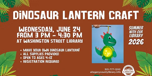 Dinosaur Lantern Craft at Washington Street Library