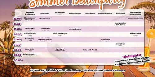 \ud83c\udfdd\ufe0f\u2600\ufe0f Saunaabend \u2013 Sommer Beachparty \u2600\ufe0f\ud83c\udfdd\ufe0f