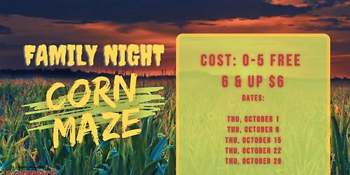 Family Night in the Corn Maze at Fordyce Farm