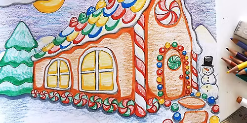 Drawing Discoveries - Gingerbread Houses in Marker and Crayon